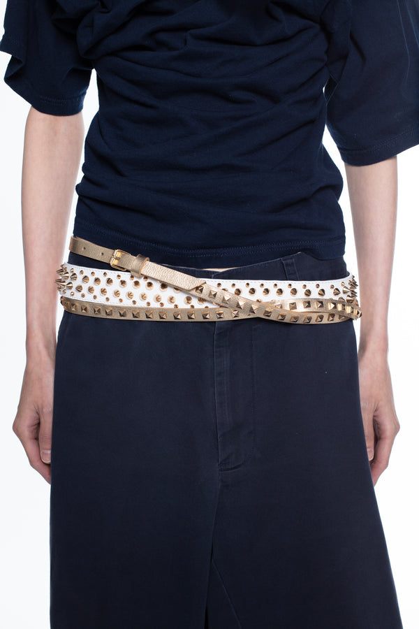 TRIPLE BELT in gold and white