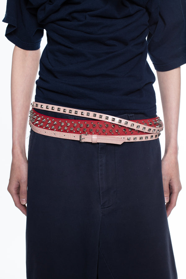 TRIPLE BELT in pink and red