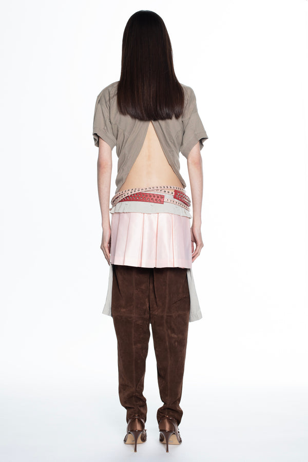 REVERSIBLE CARGO SKIRT in beige