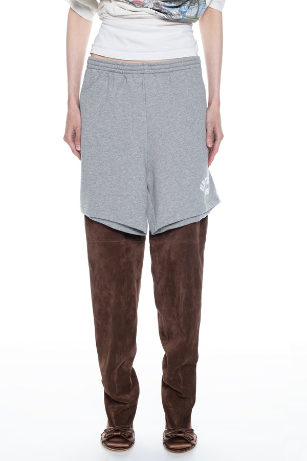 REVERSIBLE SWEATSHORT SKIRT in heather grey