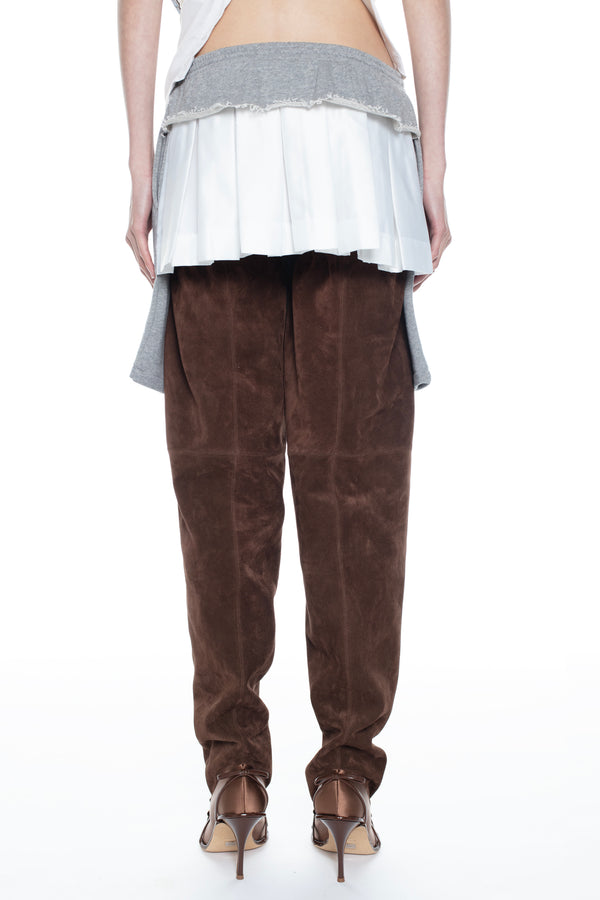 REVERSIBLE SWEATSHORT SKIRT in heather grey