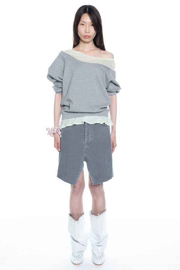DISPLAY DENIM SKIRT in grey