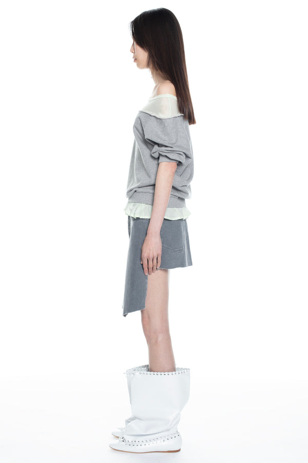 DISPLAY DENIM SKIRT in grey