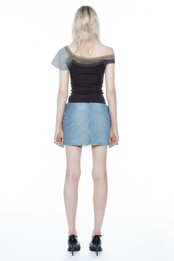 DOUBLE TANK TOP in brown and army