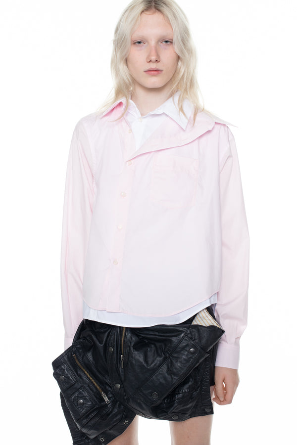 DOUBLE SHIRT in pink and white