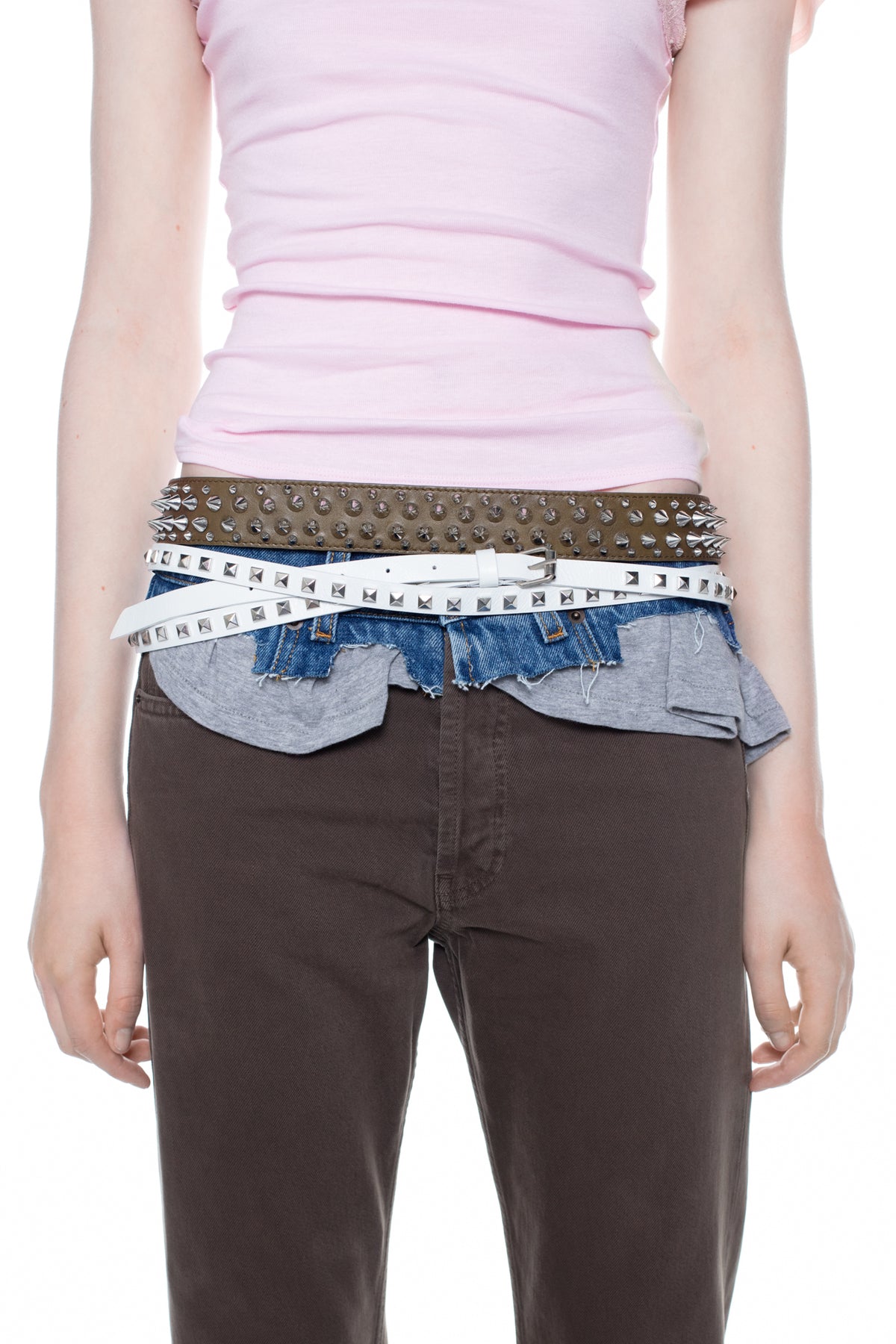 TRIPLE BELT in army and white