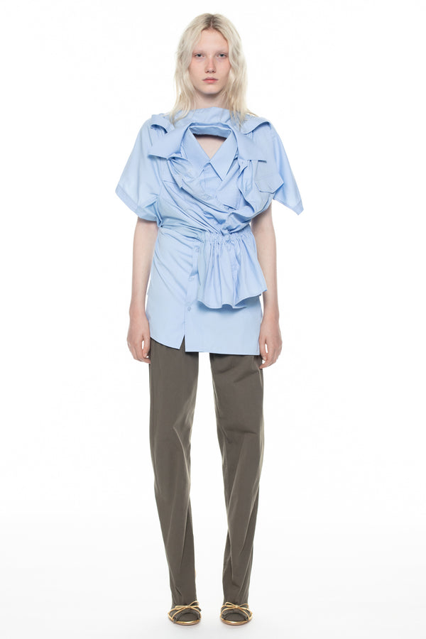 TWISTED SHIRT DRESS in blue