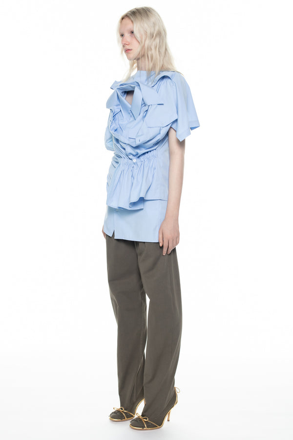 TWISTED SHIRT DRESS in blue