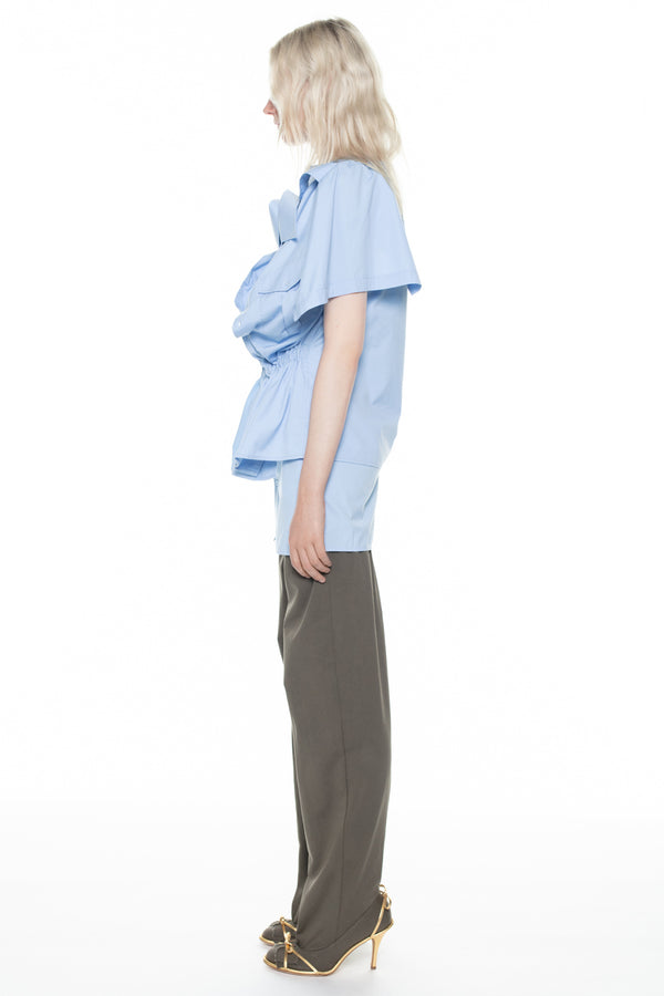 TWISTED SHIRT DRESS in blue