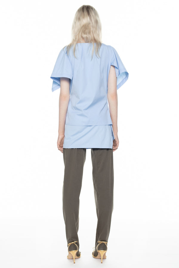 TWISTED SHIRT DRESS in blue