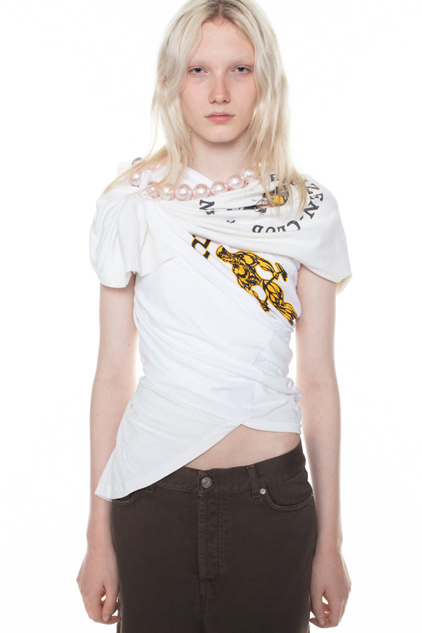 TWISTED NECKLACE T-SHIRT in white