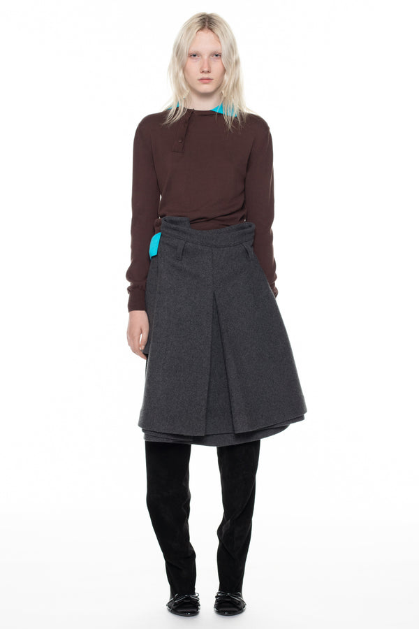 DOUBLE POLO in brown and blue