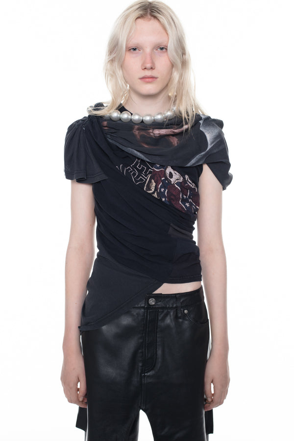 TWISTED NECKLACE T-SHIRT in black