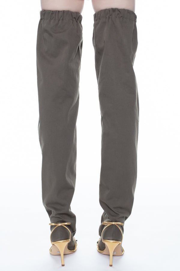 DOUBLE THIGH HIGH in army and gold