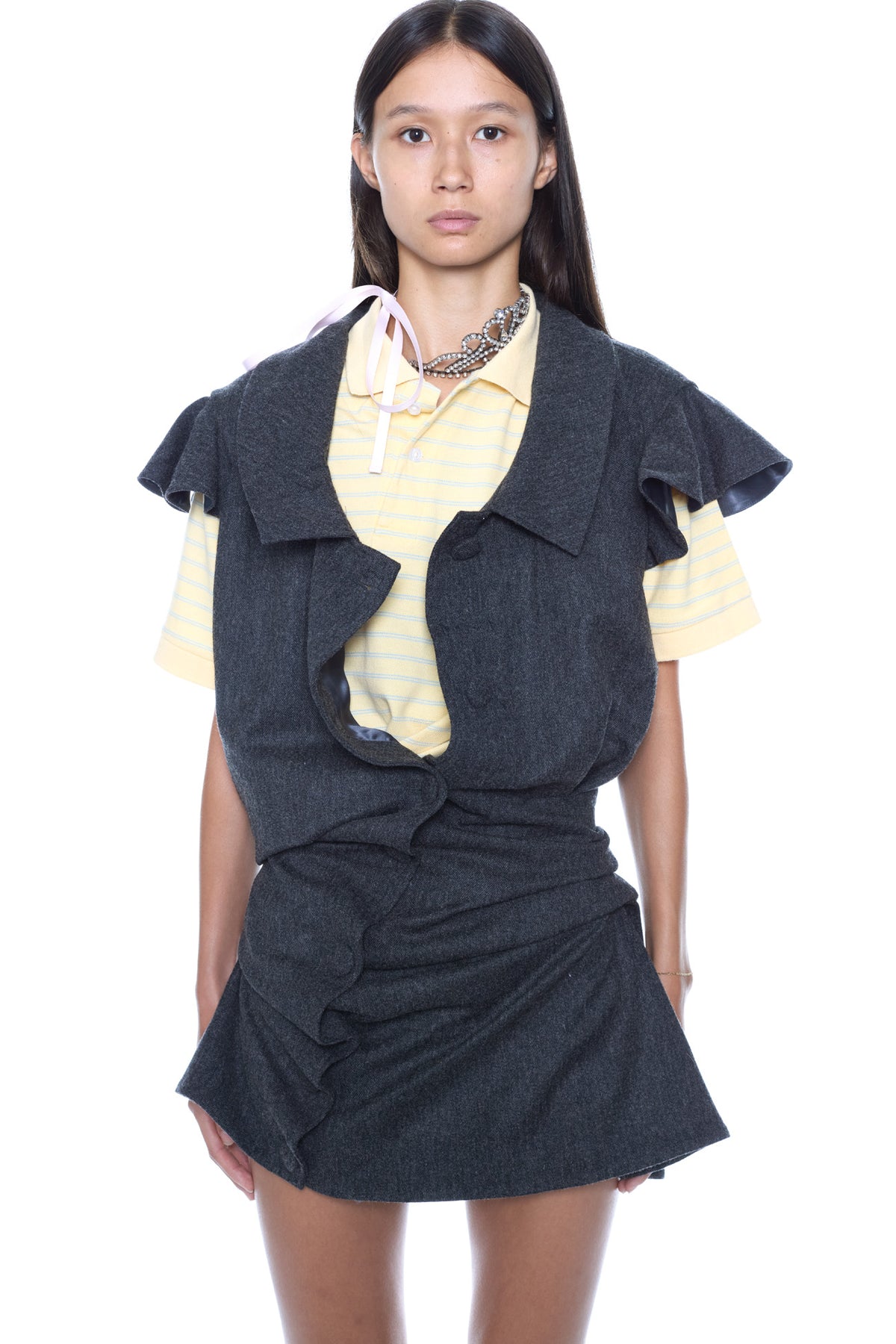 LIFTED DRESS in grey