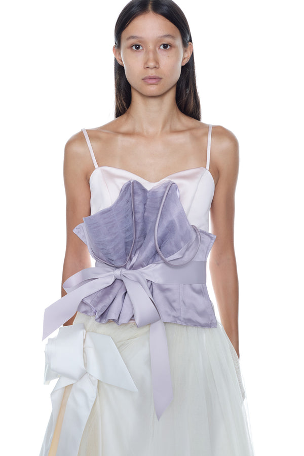 DOUBLE BUSTIER in lilac and pink