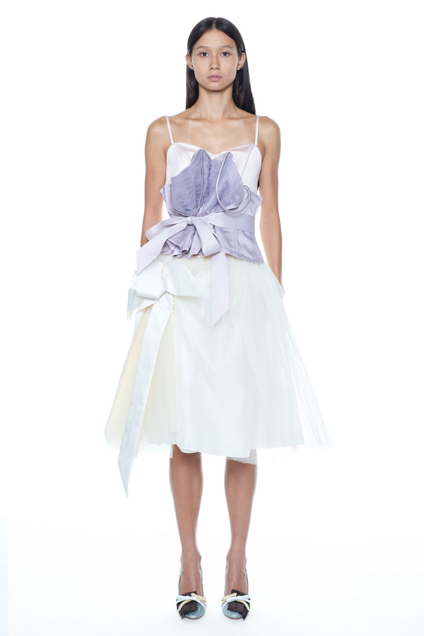 DOUBLE BUSTIER in lilac and pink