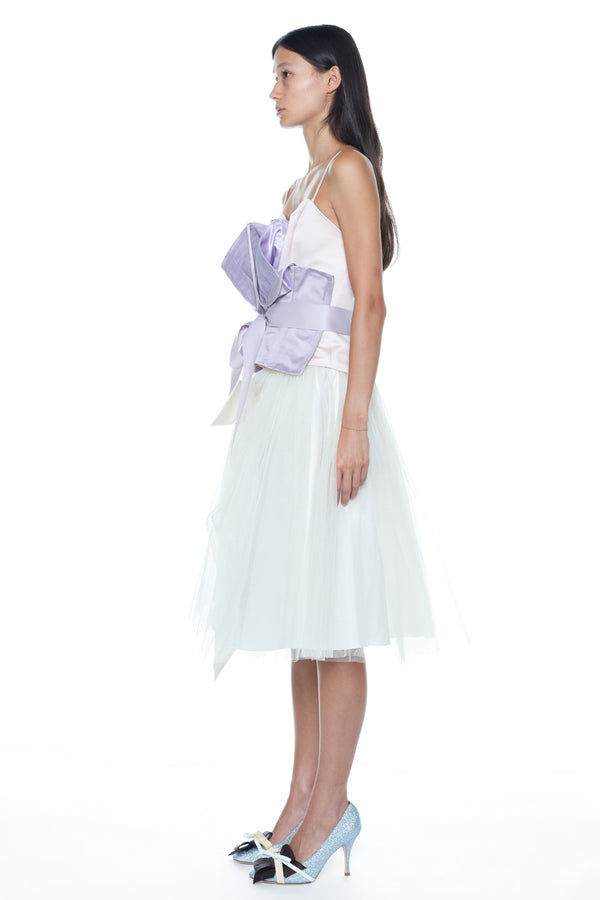 DOUBLE BUSTIER in lilac and pink
