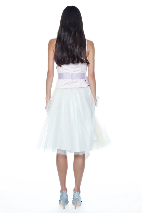 DOUBLE BUSTIER in lilac and pink