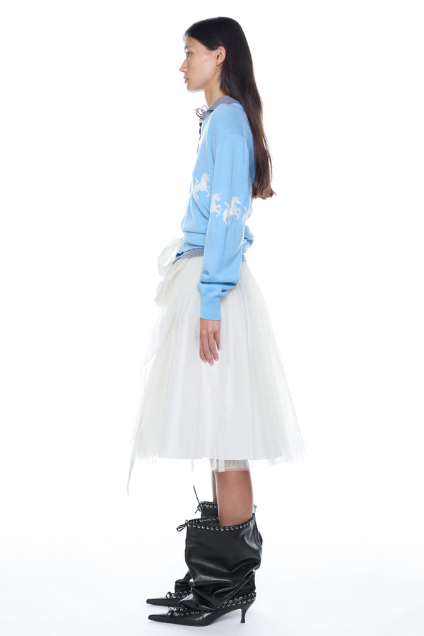TIED UNICORN SWEATER in blue