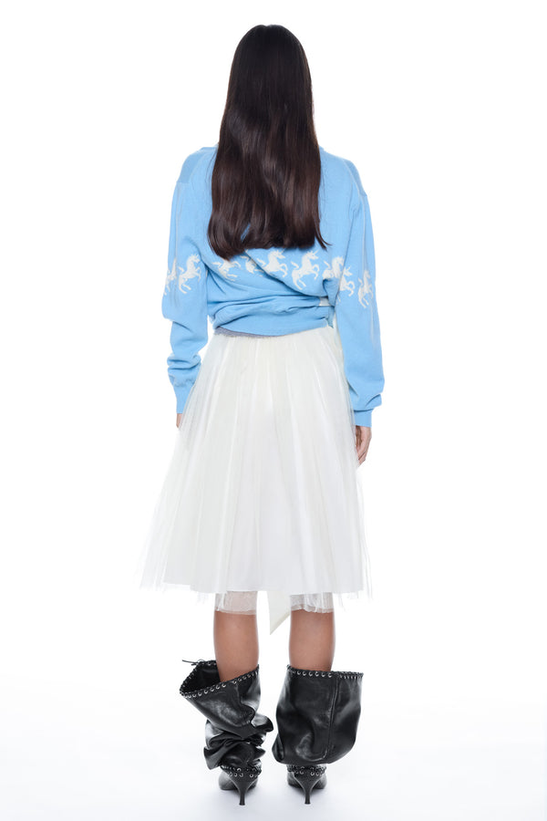 TIED UNICORN SWEATER in blue