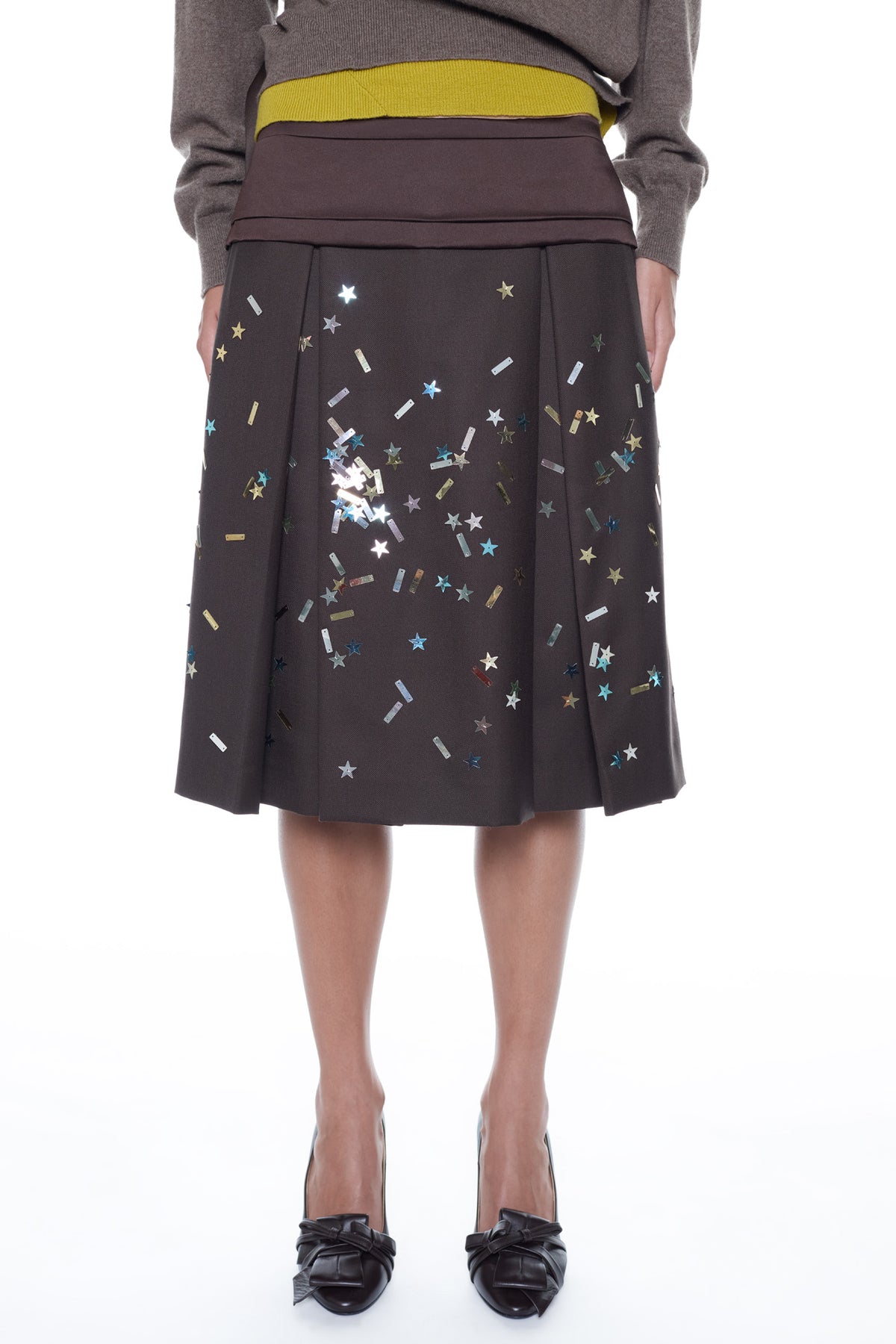 CONFETTI SKIRT in brown