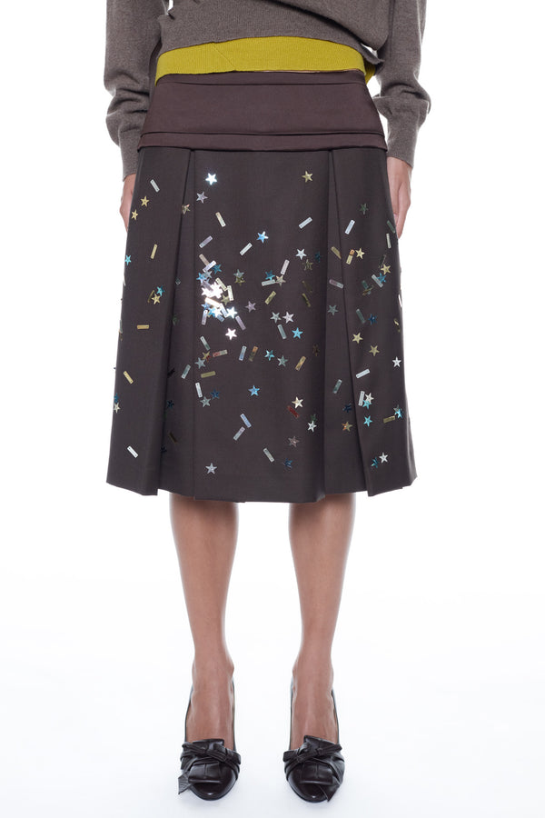 CONFETTI SKIRT in brown