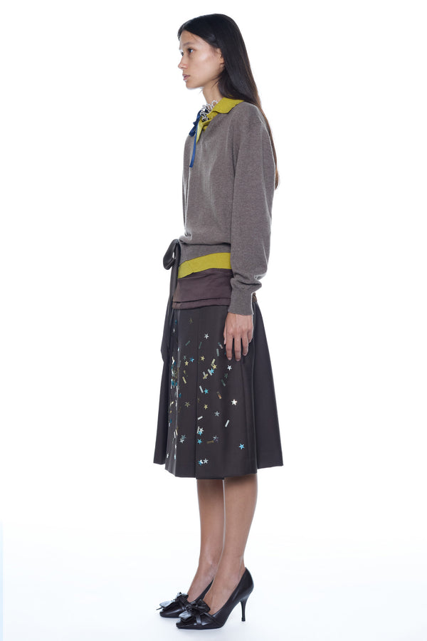 CONFETTI SKIRT in brown