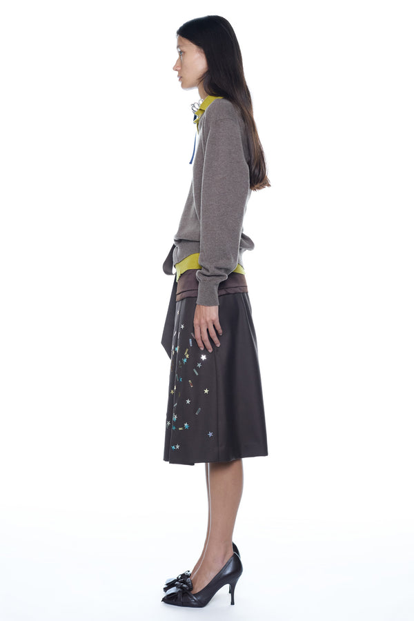 CONFETTI SKIRT in brown