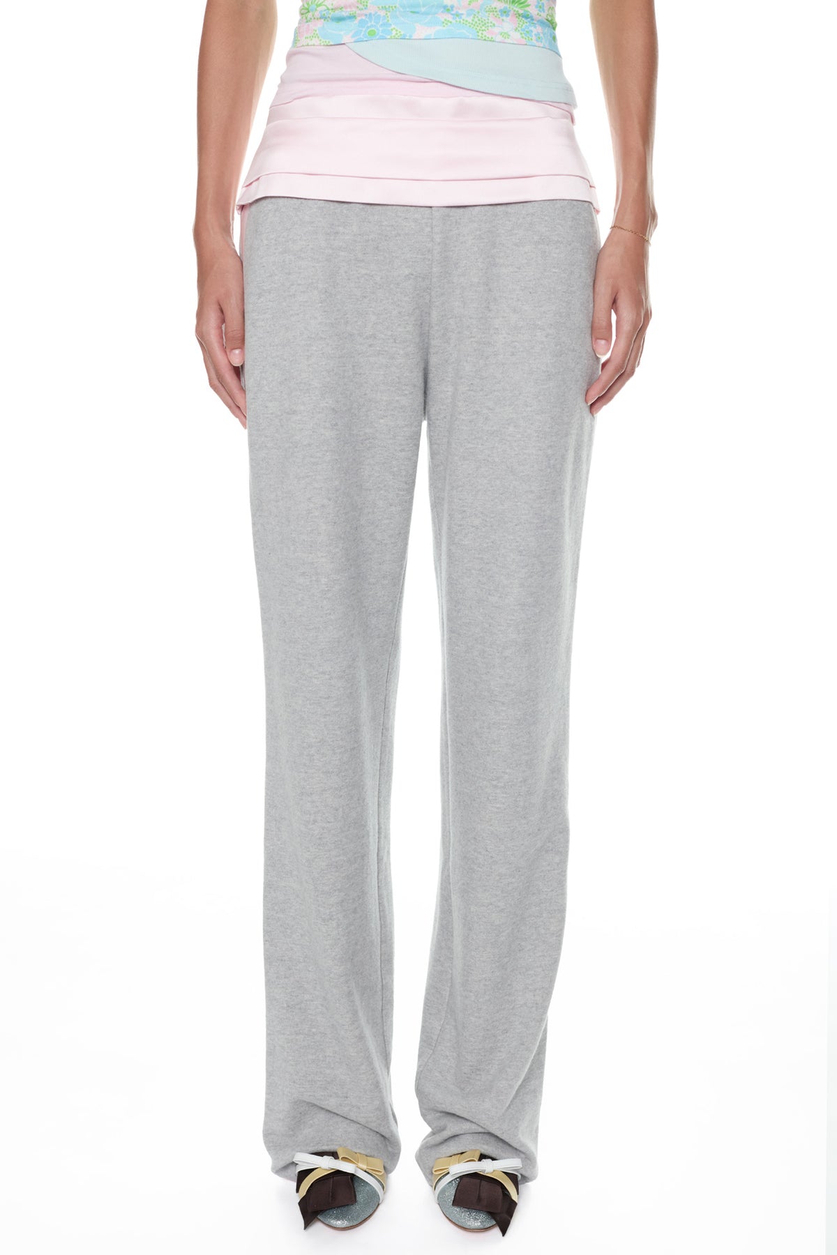 TUXEDO SWEATPANT in grey and pink
