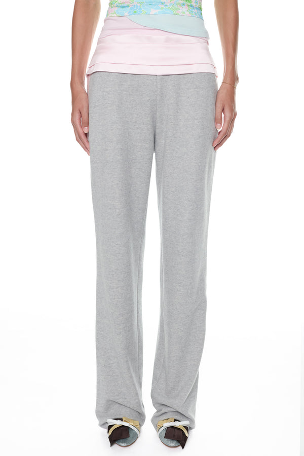 TUXEDO SWEATPANT in grey and pink