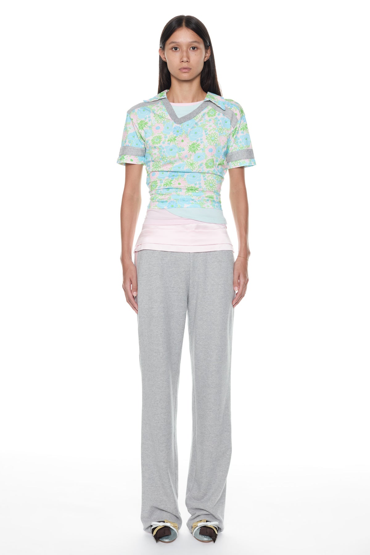 TRIPLE T-SHIRT in multi blue and pink
