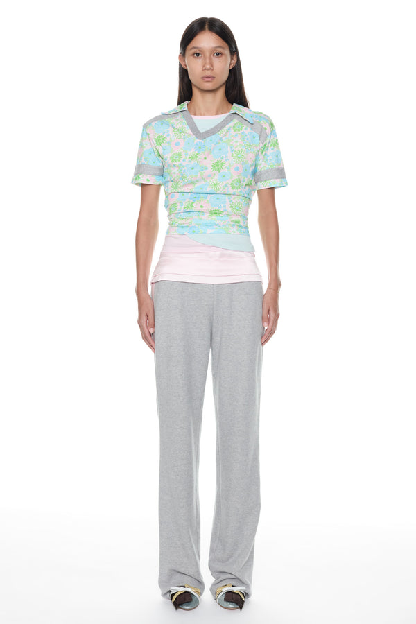 TUXEDO SWEATPANT in grey and pink