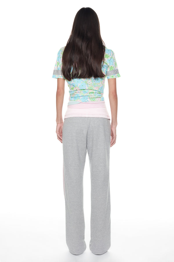 TUXEDO SWEATPANT in grey and pink