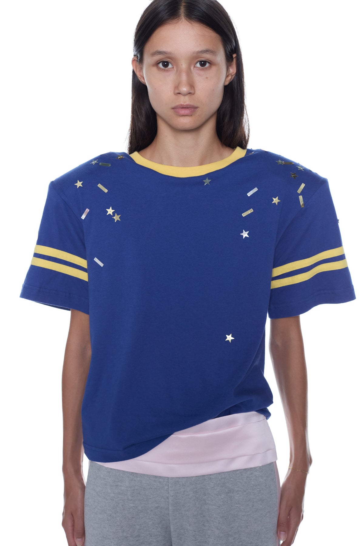 CONFETTI T-SHIRT in blue and yellow