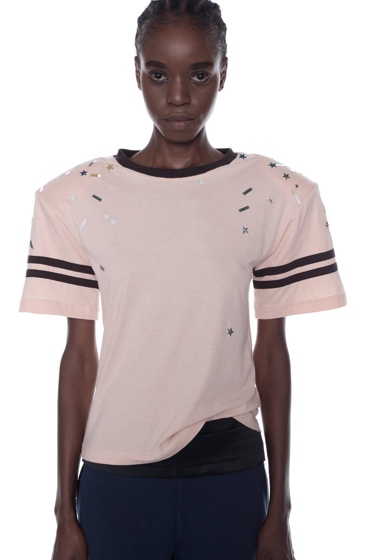 CONFETTI T-SHIRT in peach and brown