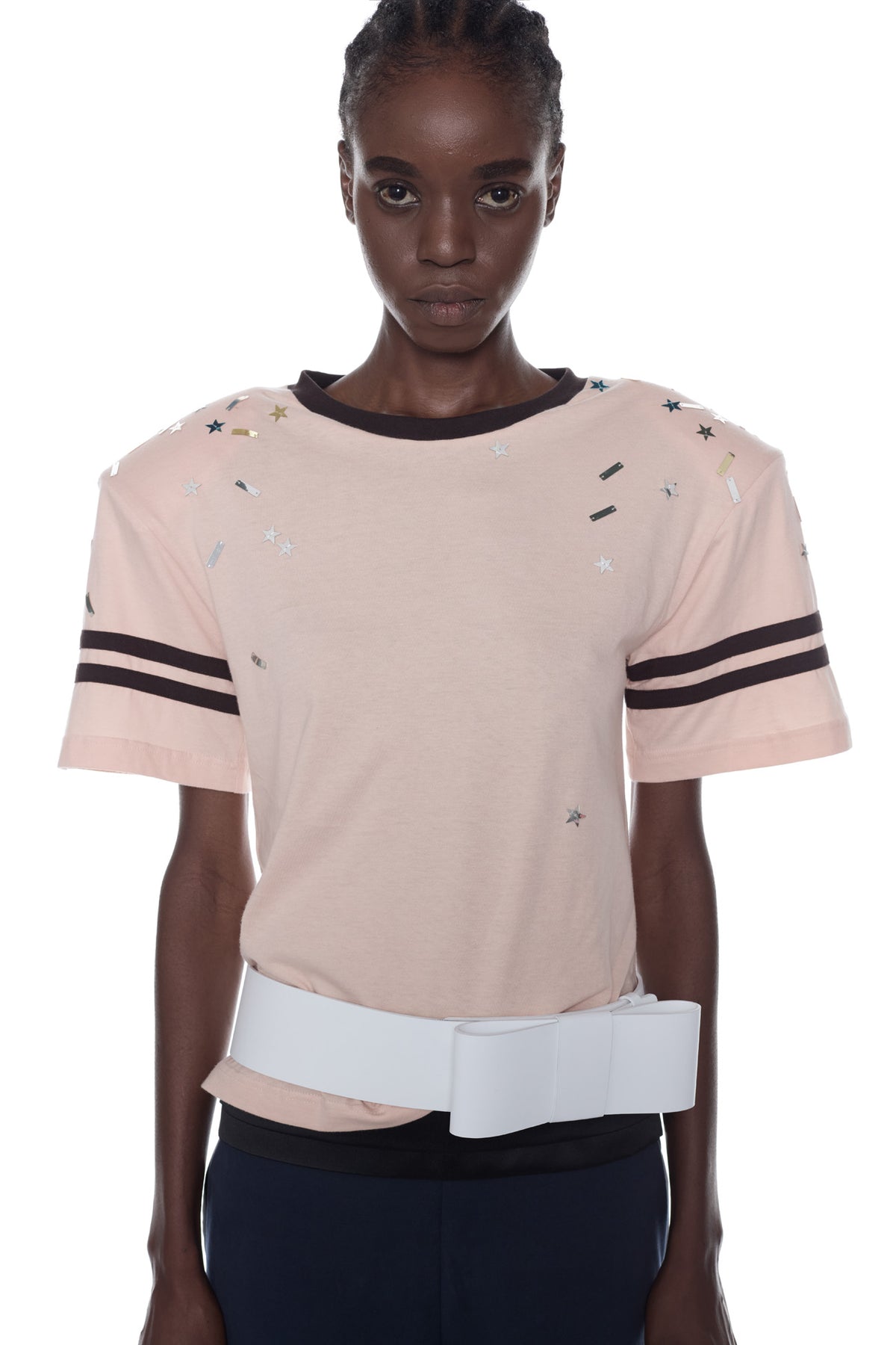BOW BELT in white