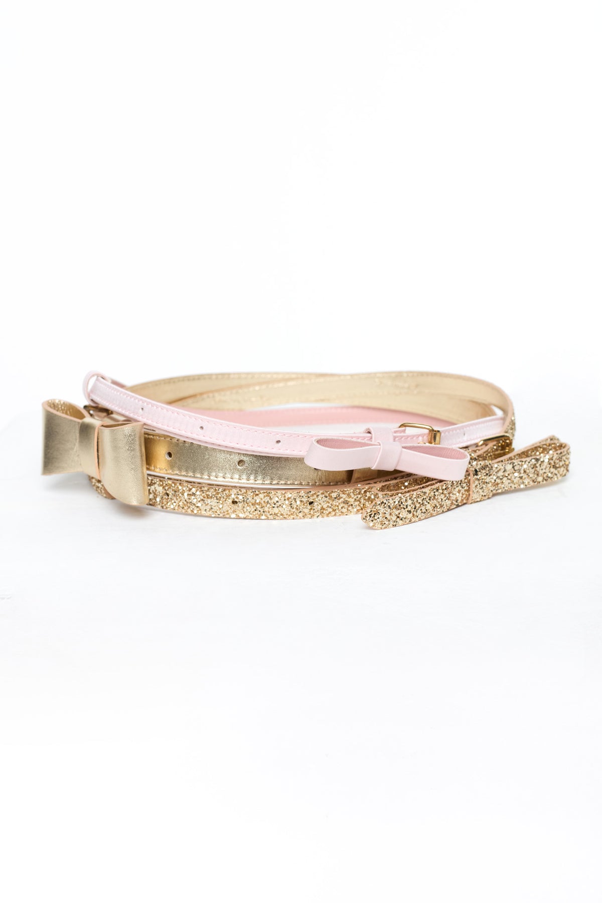 TRIPLE BELT in gold and pink