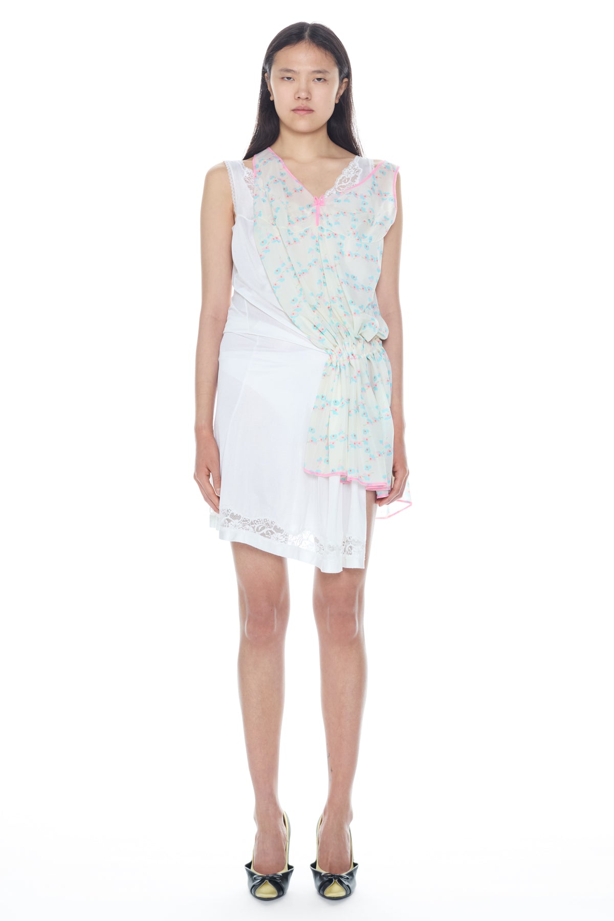 DOUBLE NIGHTGOWN in white and multi