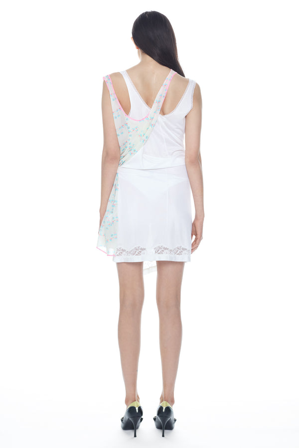 DOUBLE NIGHTGOWN in white and multi