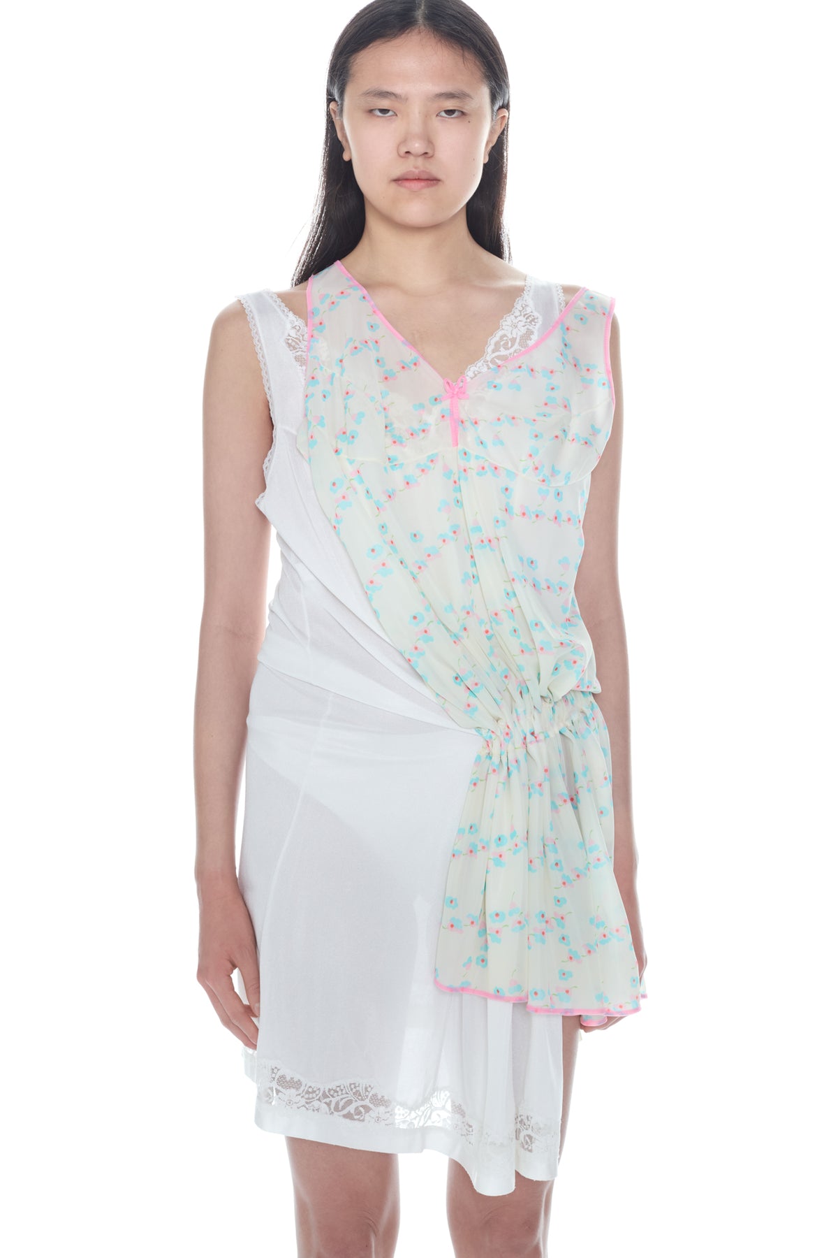 DOUBLE NIGHTGOWN in white and multi