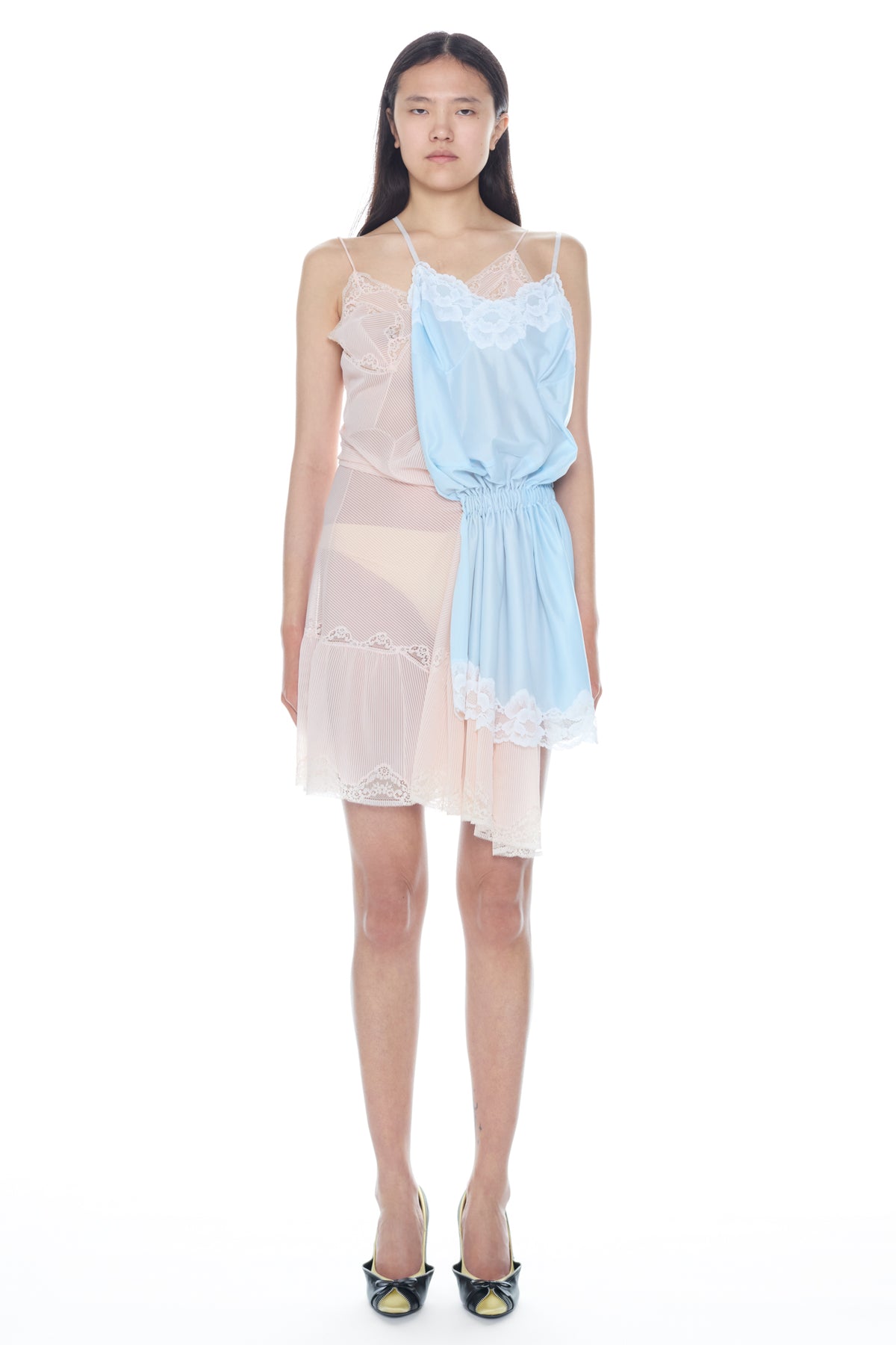 DOUBLE NIGHTGOWN in beige and blue