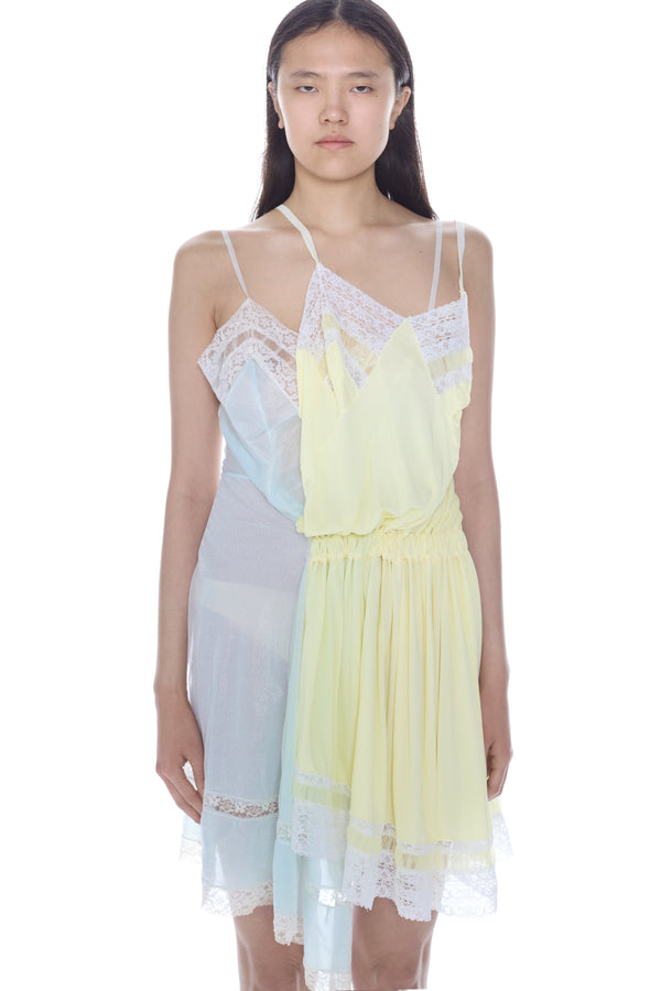 DOUBLE NIGHTGOWN in blue and yellow