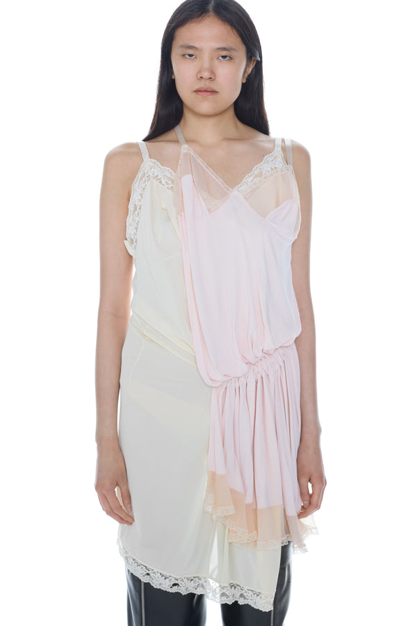 DOUBLE NIGHTGOWN in cream and rose