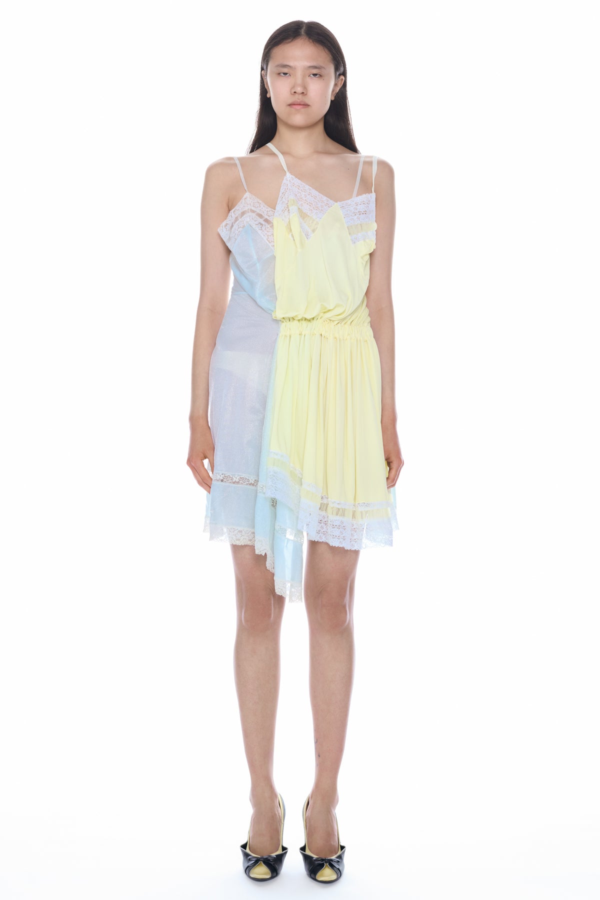 DOUBLE NIGHTGOWN in blue and yellow