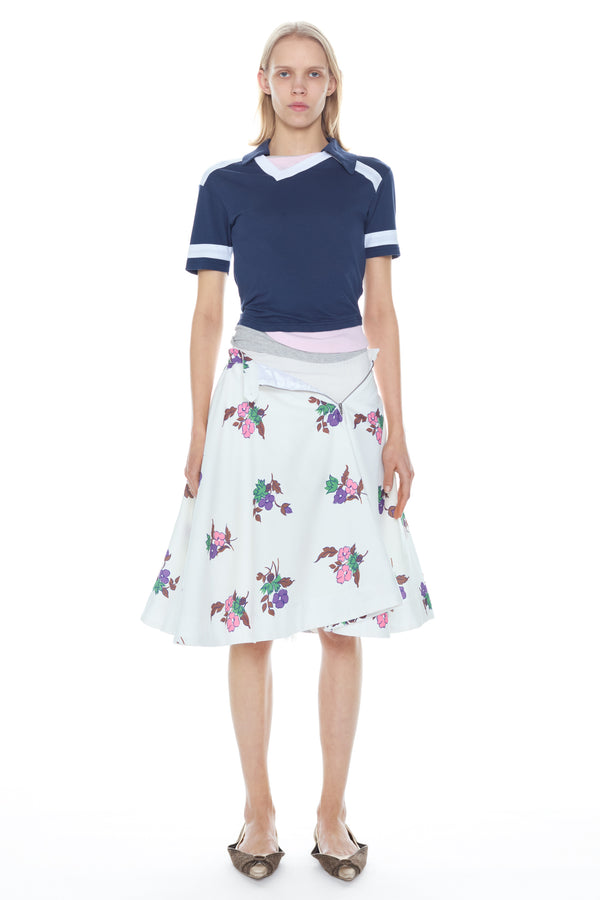 TRIPLE T-SHIRT in navy, white and light pink