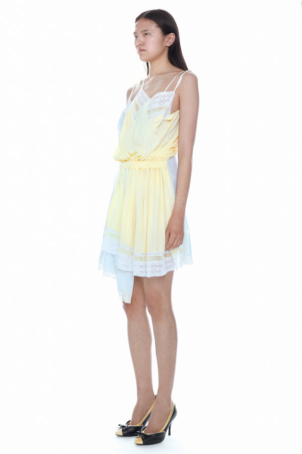 DOUBLE NIGHTGOWN in blue and yellow