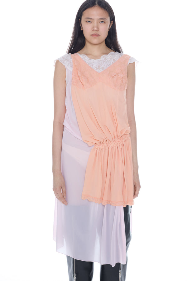 DOUBLE NIGHTGOWN in pink and peach