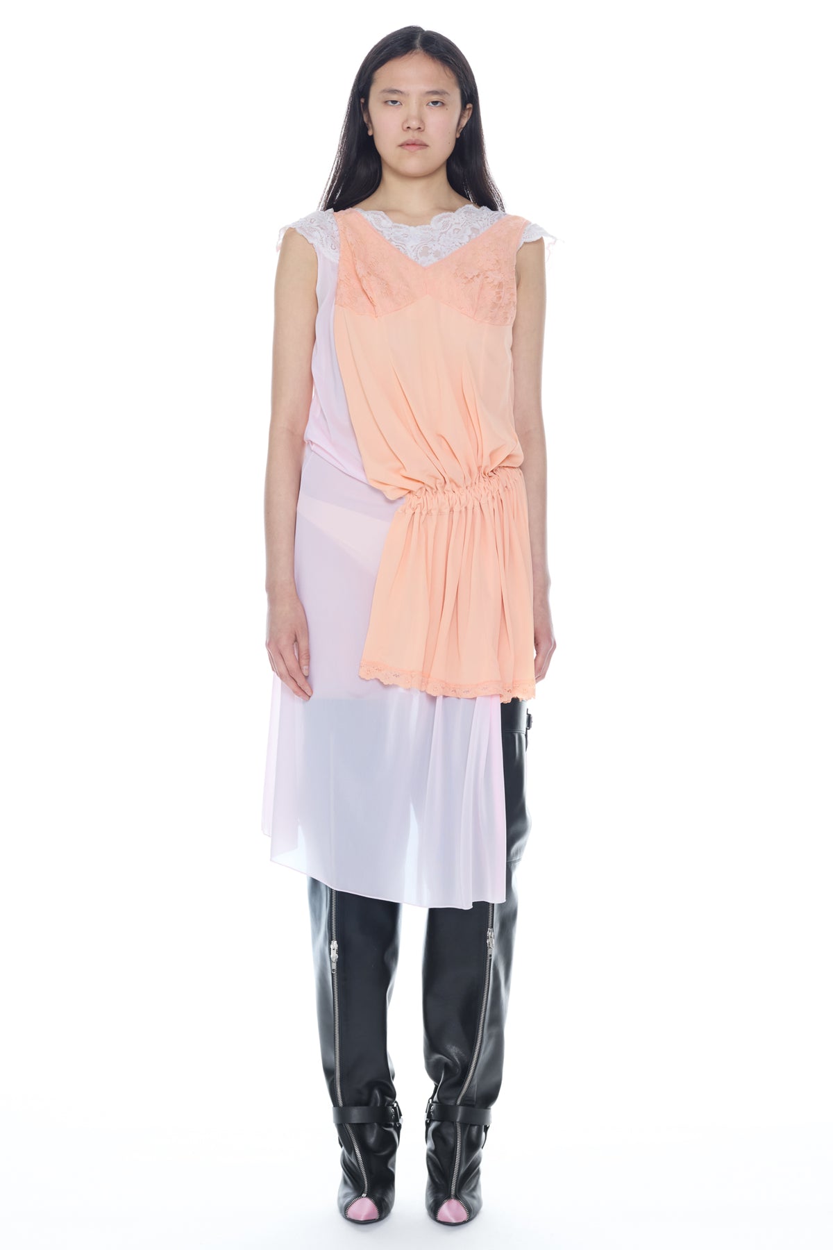 DOUBLE NIGHTGOWN in pink and peach