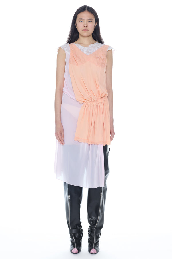 DOUBLE NIGHTGOWN in pink and peach